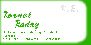 kornel raday business card